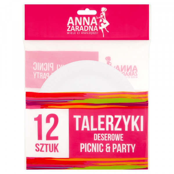 Anna Zaradna Picnic &amp; Party Talerzyki deserowe 12 sztuk 