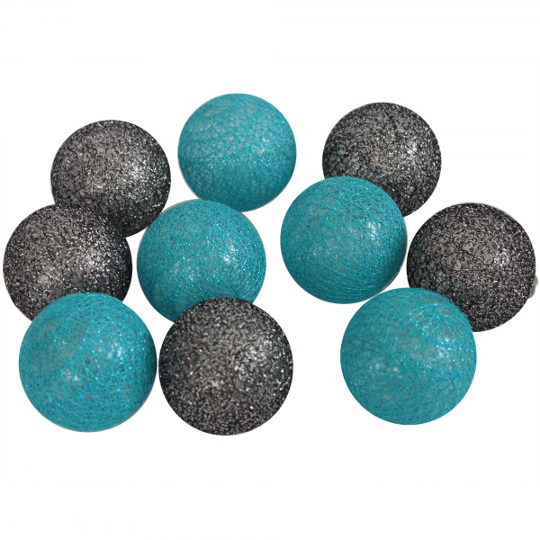 Cotton ball turkusowo - czarne 10 szt. 