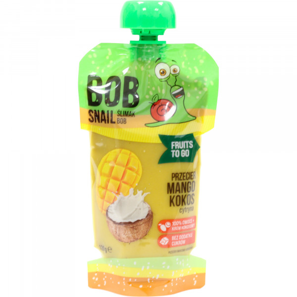 Smoothie Bob Snail bez cukru mango-kokos-cytryna 60g 