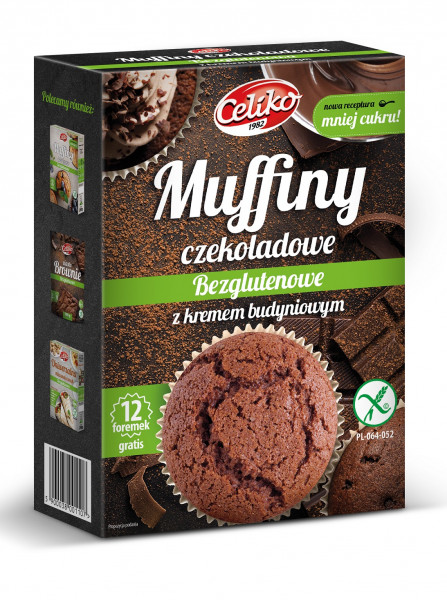 Muffiny celiko czekoladowe z kremem budyniowym 310g 