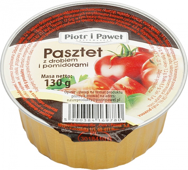 Piotr i Paweł - pasztet z drobiem i pomidorami 