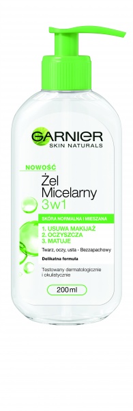 Garnier Skin Naturals Żel Micelarny 3w1 Skóra Normalna i Mieszana 200ml