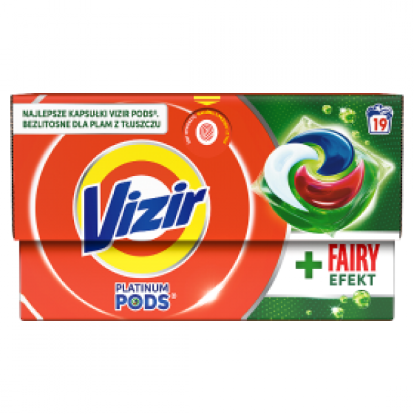 Kapsułki do prania Vizir platinum pods + fairy efekt kolor 19 szt 