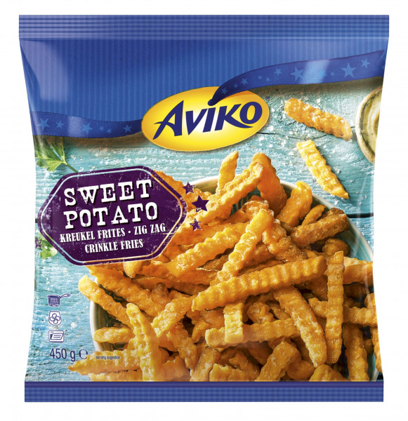 Frytki Aviko ze słodkich ziemniaków karbowane 450g 