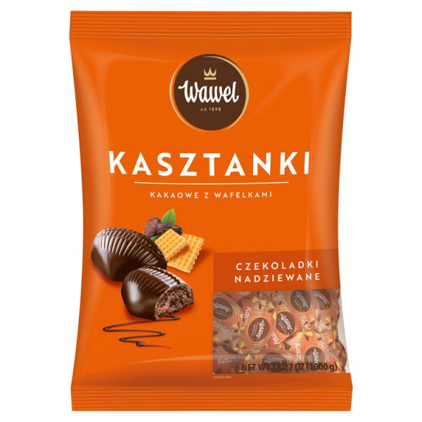 Cukierki Wawel Kasztanki nadzienie kakaowe z wafelkami 