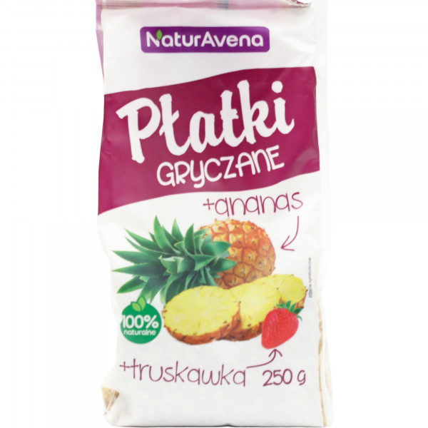 Płatki Naturavena gryczane z ananasem i truskawkami 