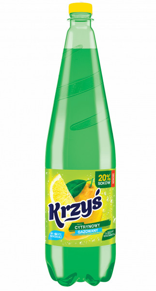 Jurajska Krzyś Napój gazowany o smaku cytrynowym 20% soków butelka pet 1,25L