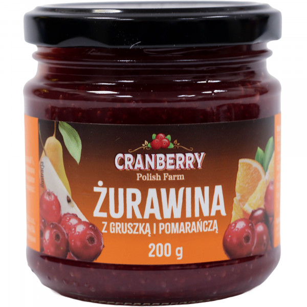 Żurawina Cranberry Polish Farm z gruszką i pomarańczą słoik 