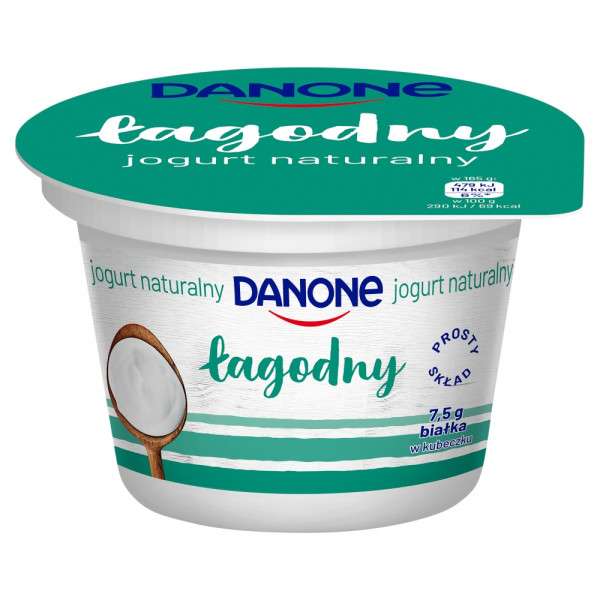 Danone Łagodny jogurt naturalny 165g