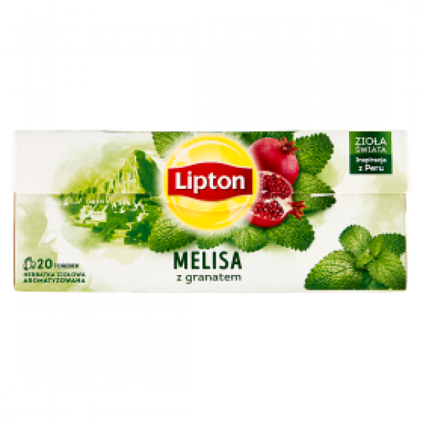 Herbata Lipton Melisa z granatem 20 Torebek. Herbatka ziołowa aromatyzowana 24g