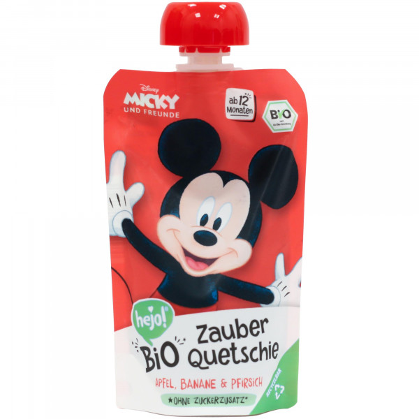 Przecier Disney bio jabłko-brzoskwinia-banan Micky saszetka 