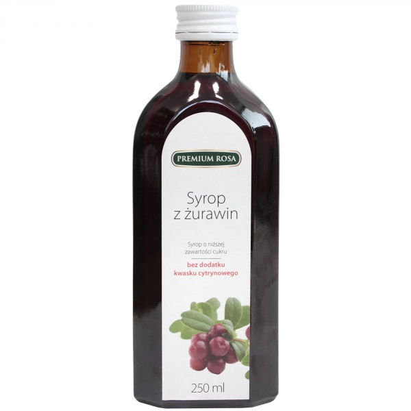 Syrop premium rosa z żurawiny