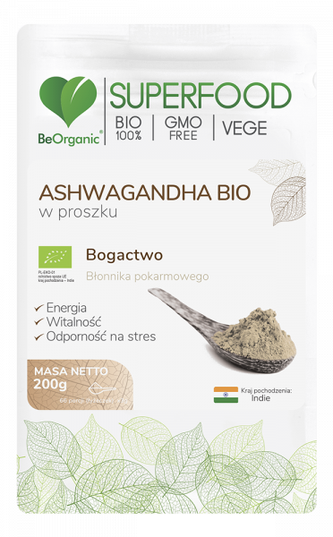Ashwagandha Beorganic w proszku Bio 