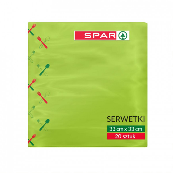 Serwetki Spar 33x33cm zielone jasne 