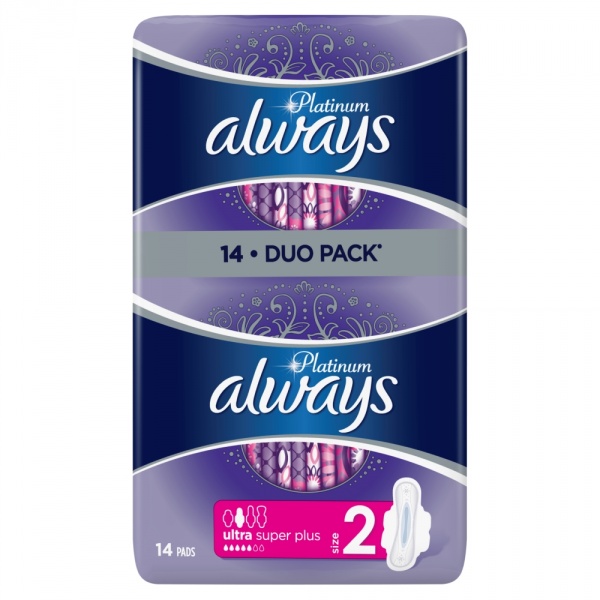 Always Platinum Podpaski ze skrzydełkami rozmiar 2 14 szt.