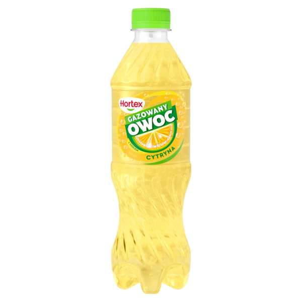 Hortex Gazowany Owoc napój o smaku cytrynowym butelka 500 ml