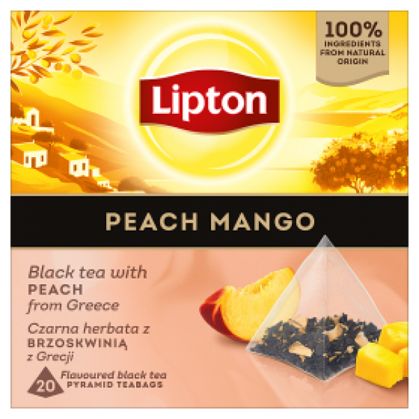 Herbata ekspresowa Lipton czarna brzoskwinia mango piramidki 20tx1,7g