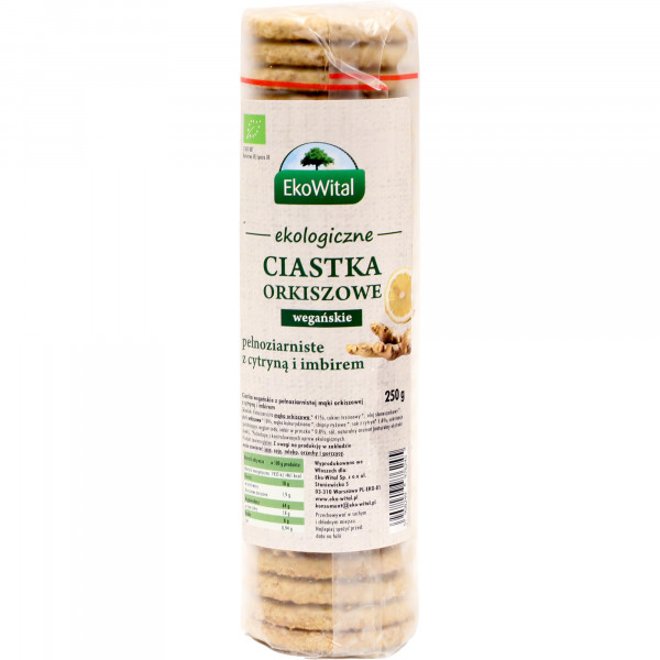 Ciastka Ekowital Bio orkiszowe z cytryną i imbirem 