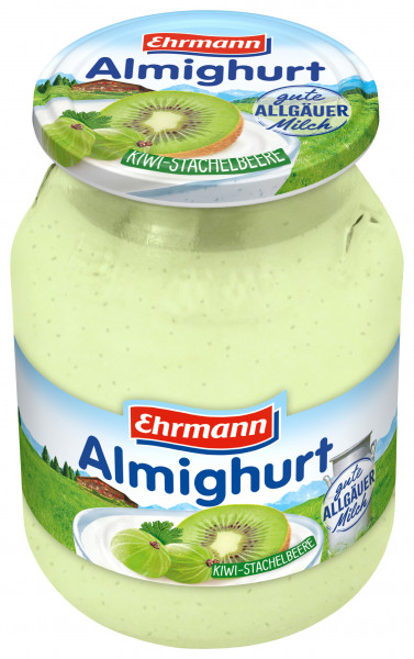 Almighurt kiwi - agrest / jagoda mix szklane opakowanie 500g