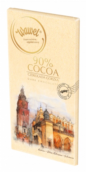 Gorzka 90% cocoa 100g Widoki Krakowa WIEŻA RATUSZOWA I SUKIENNICE