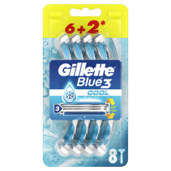 Gillette Blue3 Cool Maszynka jednorazowa z 3 ostrzami x 8