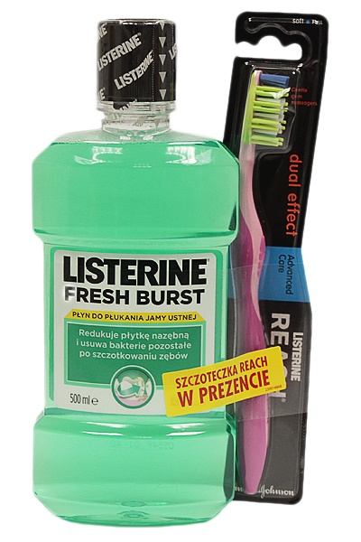 Listerine płyn do płukania ust freshburst 500ml + szcz.reach 