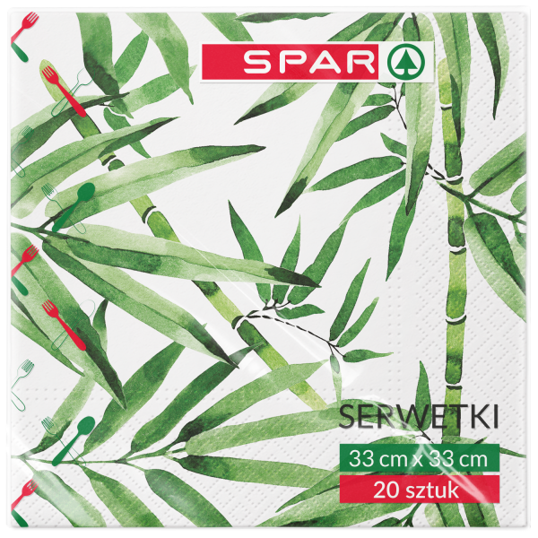 Serwetki Spar 33x33cm liście bambusa 