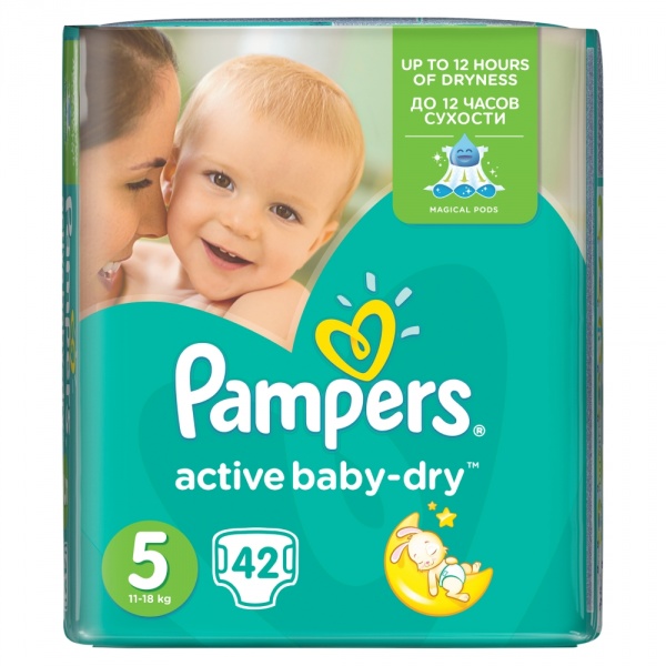 Pampers Active Baby-Dry pieluszki 5 Junior 