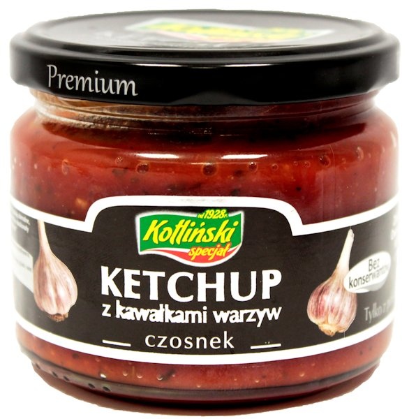 Ketchup z kawałkami warzyw-czosnek 310g Kotliński Specjał