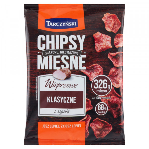 TEST - Chipsy mięsne wieprzowe klasyczne z szynki 25 g Tarczyński