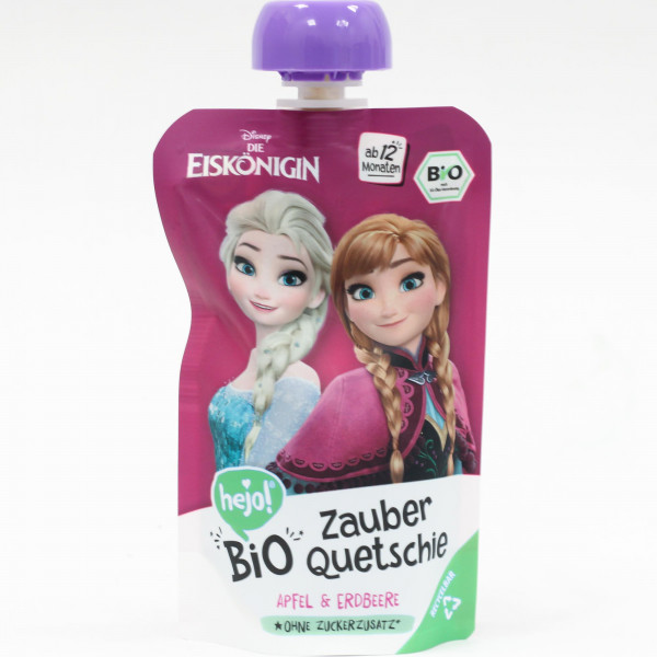 Przecier Disney bio jabłko-truskawka Elsa&amp;Anna saszetka 