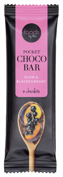 Baton pocket choco bar śliwka &amp; czarna porzeczka w czekoladzie 35g 