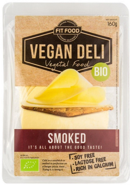 Produkt wegański vegan deli bio plastry smak sera wędzonego 