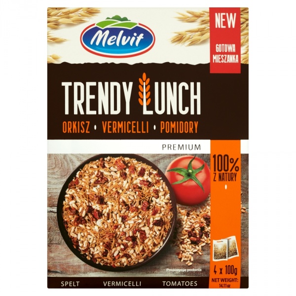 Melvit Trendy Lunch Mieszanka orkisz, vermicelli, suszone pomidory 4x100g