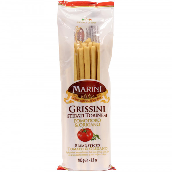 Grissini Marini paluszki chlebowe włoskie z pomidorem i oregano 