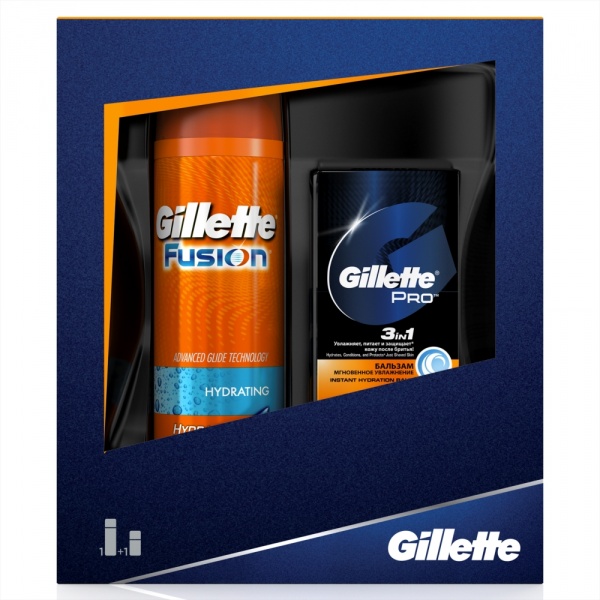 Zestaw upominkowy Gillette fusion proglide żel 200ml+balsam 150ml 