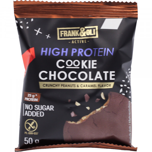 Ciastko Frank&amp;Oli b/g b/c protein Chocolate Crunchy Peanuts Carm 