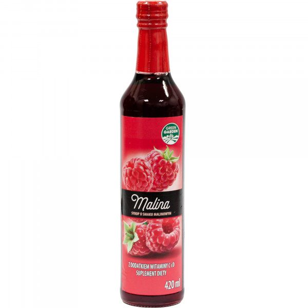 Syrop Green Garden o smaku malinowym 