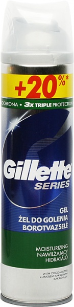 Gillette series żel do golenia nawilżający 200ml + 20% 