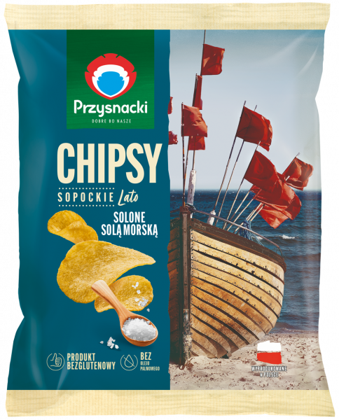 Chipsy przysnacki w kotle prażone z solą morską 