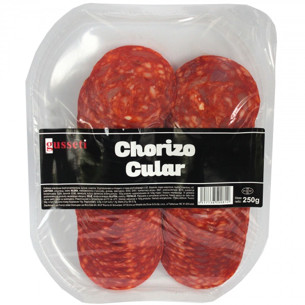 Chorizo Cular plastry 250g Gusseti