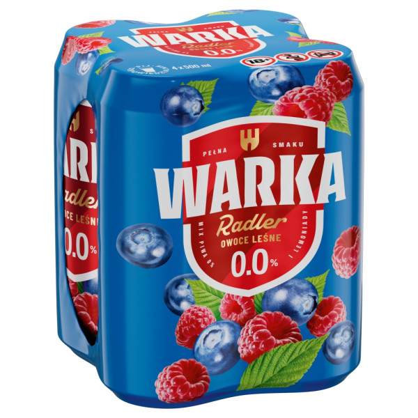 Warka Radler Mix piwa 0 % i lemoniady owoce leśne 4 x 500 ml