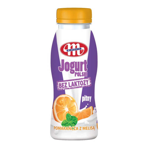 Mlekovita Jogurt Polski bez laktozy pomarańcza z melisą 250g