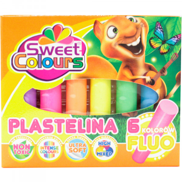 Plastelina 6 kolorów fluo 