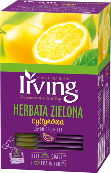Herbata zielona cytrynowa Irving ( 1,5 g x 20 kopert)30g