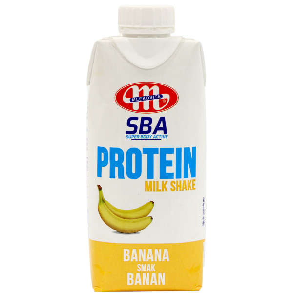 Mlekovita Napój proteinowy o smaku bananowym UHT 350g