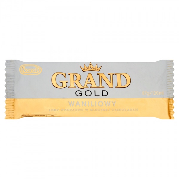 Lody grand gold waniliowe w mlecznej czekoladzie 