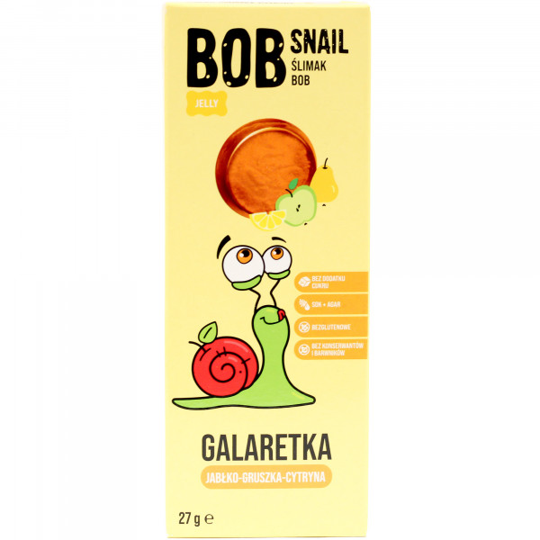 Galaretki Bob Snail bez cukru gruszka-cytryna 
