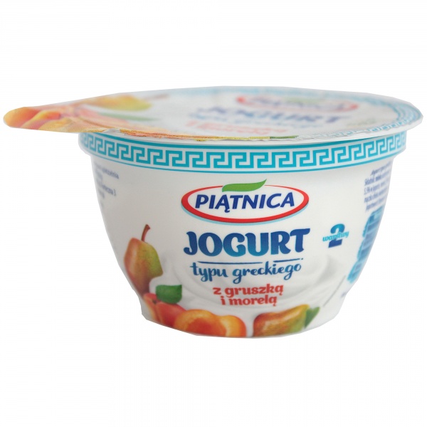 Jogurt typu greckiego z gruszką i morelą 