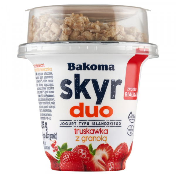 Skyr duo Jogurt typu islandzkiego truskawka z granolą 215g